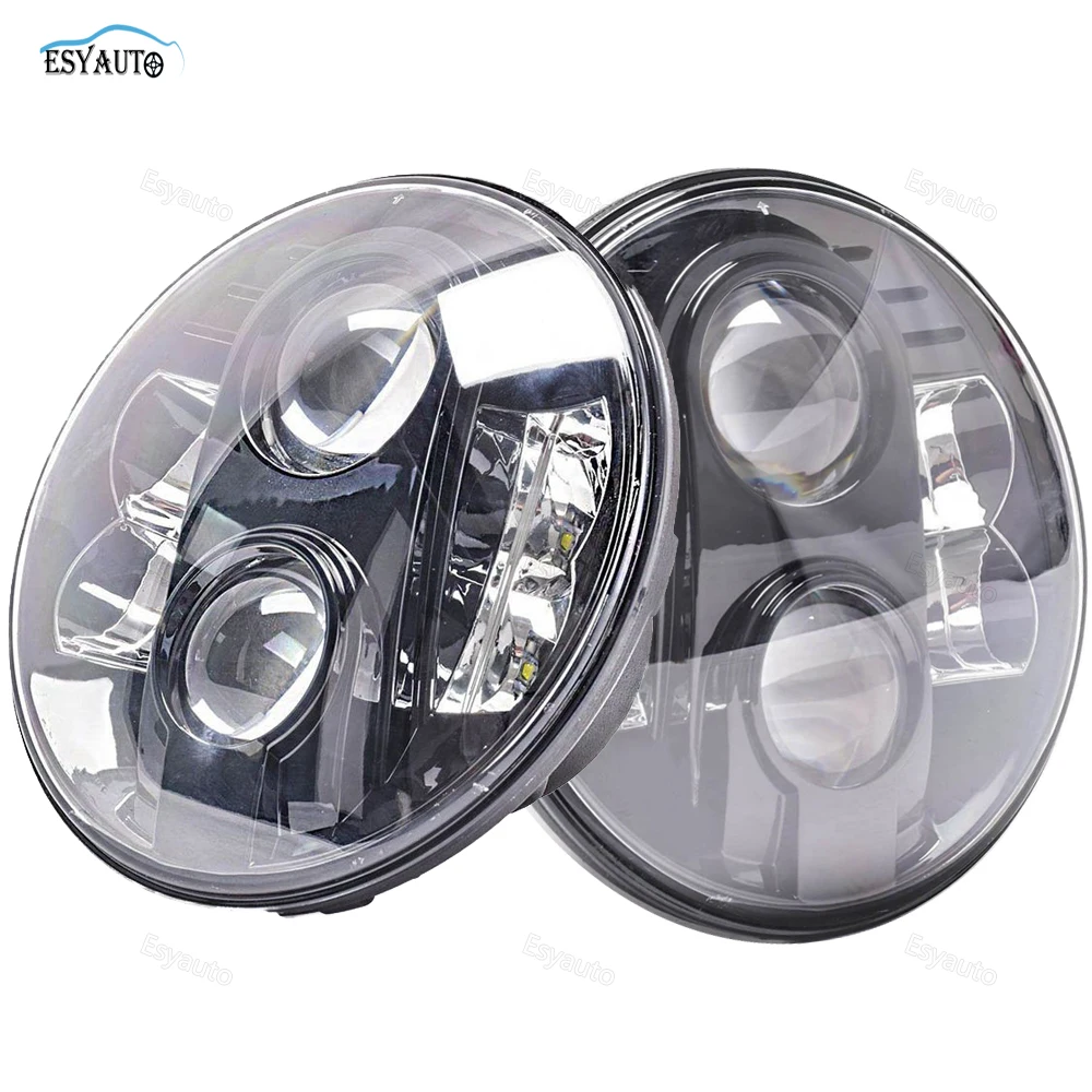  On Sale  2pcs E9 80W LED Auto headlight 7'' Round led headlight led Driving light Head lamp for Jee
