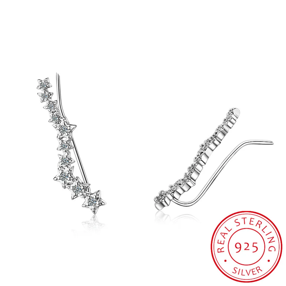 

Stars Korea Zirconia 925 Sterling Silver Temperament Personality Fashion Female Earring Sea003
