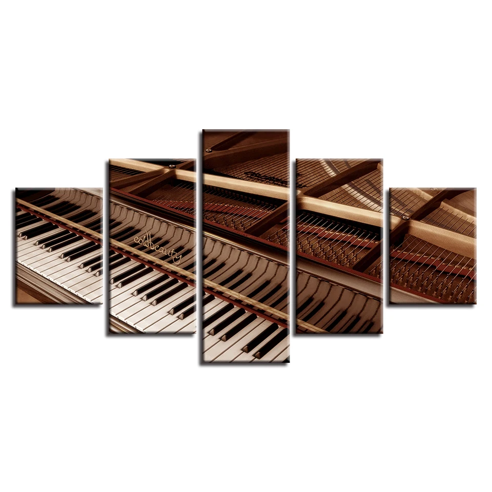 Home-Decor-For-Living-Room-Frame-HD-Prints-5-Pieces-Black-And-White-Piano-Keys-Paintings (3)
