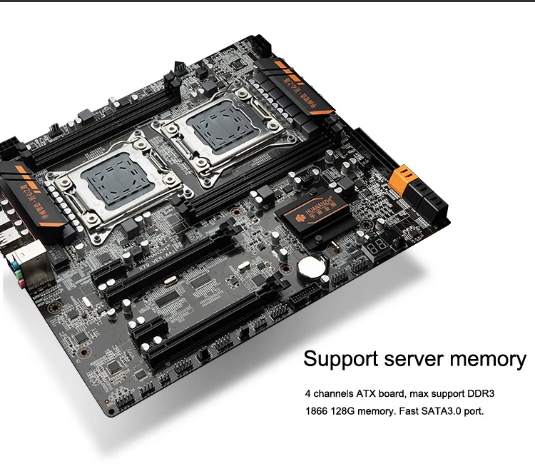 Материнская плата combo HUANAN ZHI dual CPU X79 настольная материнская плата двойной процессор Intel Xeon E5 2670 C2 2,6 ГГц с кулерами 32 Гб RAM REG ECC