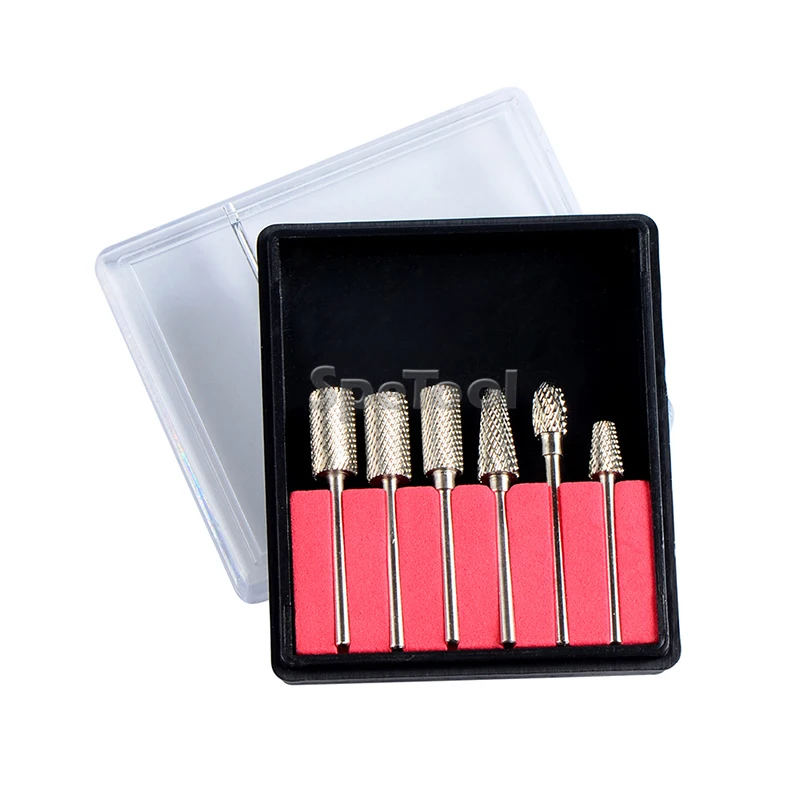 

SpeTool 6pcs/set Tungsten Manicure Drill Bits Nail Beauty Burr For Electric Nail Drills Machine Pedicure Foot Care Tools