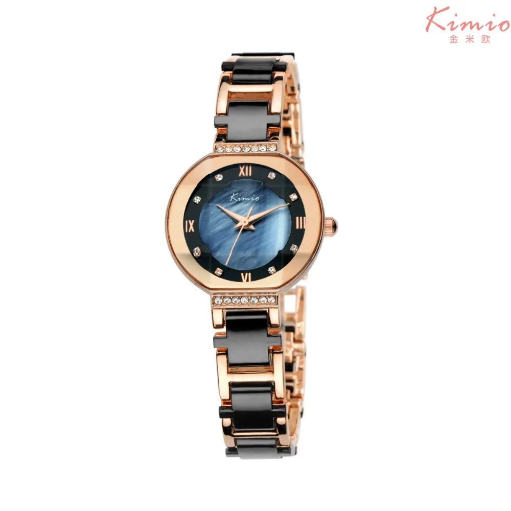 

Kimio hot fashion women watch rhinestones Quartz wristwatches simulated-ceramics ladies bracelet dress watch relogio feminino