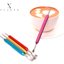 XEJONR Новое поступление DIY кофе художественные иголки 4 цвета из нержавеющей стали капучино украшения пены художественные иголки принадлежности для кофе
