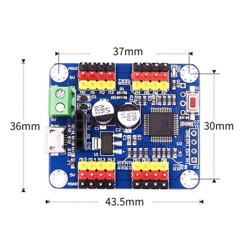 16 канал ПВМ драйвер серводвигателя плате контроллера ttl pcb-модуль с Bluetooth для SG90 MG995 Ard и УИНО робот Raspberry Pi DIY