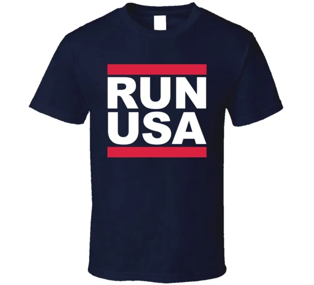 Run USA Politics Funny Style Cool Hip Hop T Shirt hip hop streetwear Men oversized t shirt | Мужская одежда