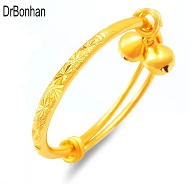 

Lead and Nickel Free 5mm Bell Baby KIDS Bangle Bracelet Jewelry 24k Gold filled Expandable Bangle made by Environmental Copper
