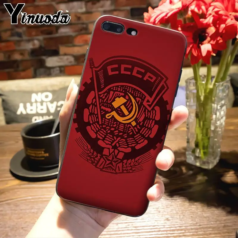 Yinuoda, раскрашенный чехол для телефона с флагом гранж СССР, для iPhone 7plus X XS MAX XR 6S 7 8 8Plus 5 5S 11 11pro max - Цвет: 7