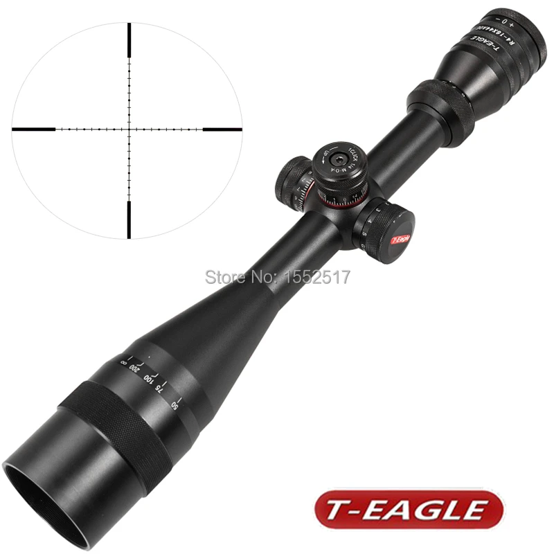 

T-Eagle R 4-16X44 AOE Hunting Riflescopes 1/2 Mil Dot Reticle Red Green Illuminated Turrets Lock Reset Full Size Rifle Scope