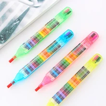 2Pcs/lot 20 Colors Crayons Stacker Pencils Drawing Crayon Graffiti Pen Gift for Children Kids Oil Pastel Crayons Pen