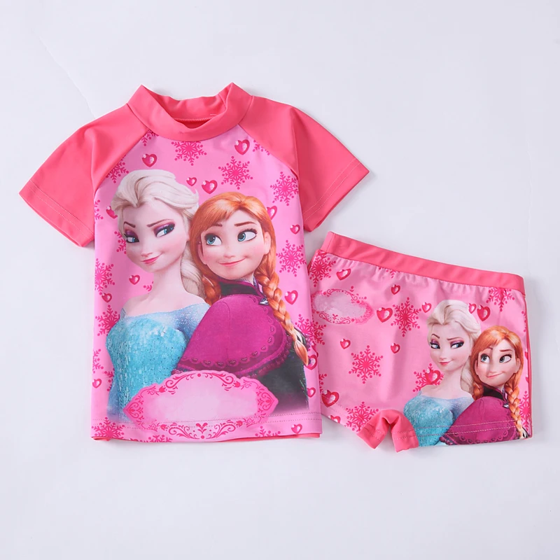 

Two Pieces Baby Girls Bathing Suit Elsa Anna Sophia Swimsuit Children Bikini Set Kids Cartoon Swimwear Costum for 3-10 Year RT82