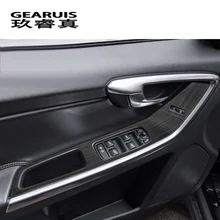 Cubierta de panel de reposabrazos de puerta de coche, botones de elevador de cristal embellecedores, pegatina de marco para Volvo XC60, S60, V60, accesorios automáticos LHD