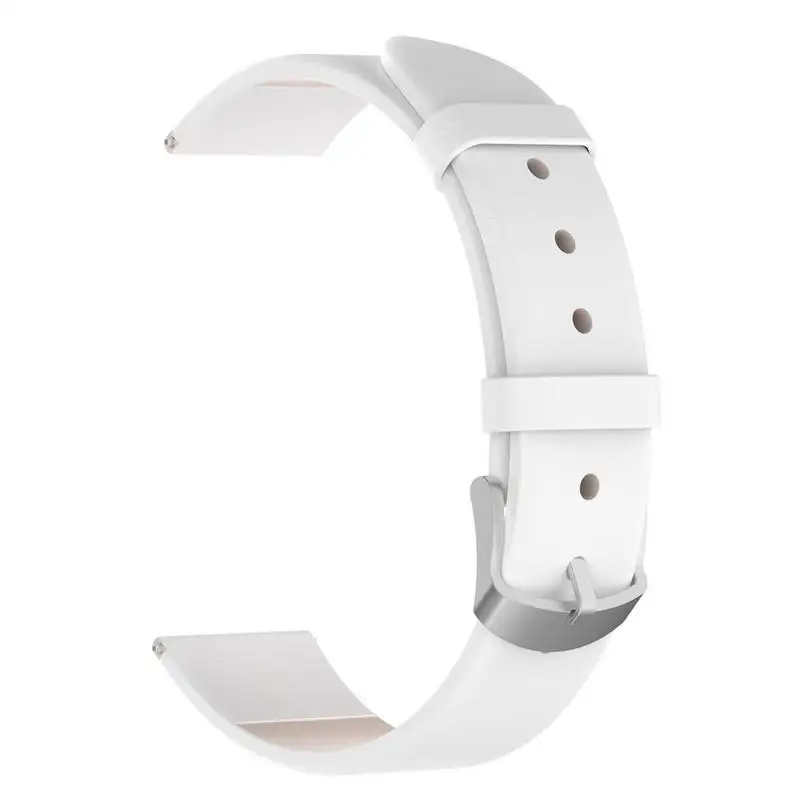 20 мм ремешок для часов из натуральной кожи, универсальный кожаный ремешок с натуральным лицевым покрытием для Garmin Vivoactive 3 Vivomove HR, умные часы - Цвет: Белый