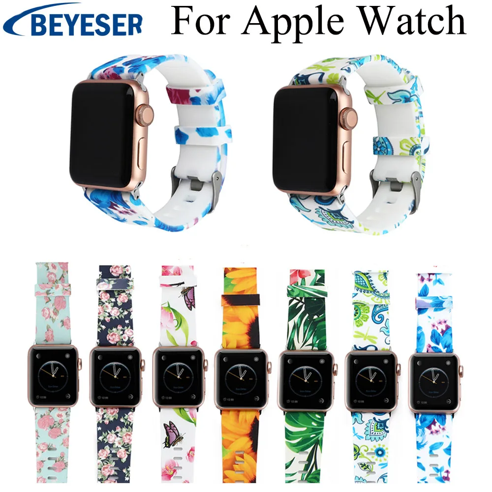 

Colorful Soft Silicone Replacement Sport Band For Apple Watch Series 4/1/2/3 42mm 38mm Wrist Bracelet Strap for Iwatch series