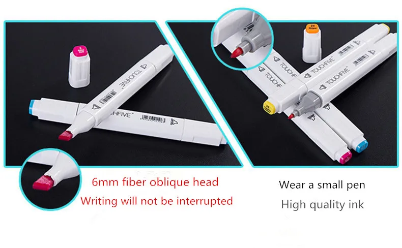 Touchfive 30/40/60/80 Цвета маркер для рисования набор двойной головкой алкоголь эскиз Маркеры Ручка для рисования манги маркеры дизайн поставки