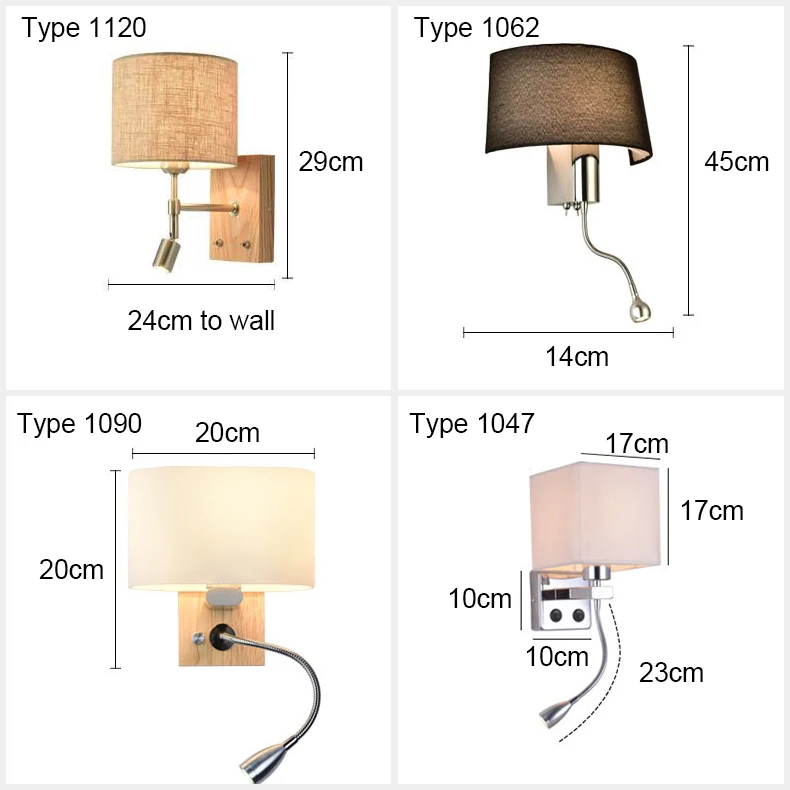 Светодиодный настенный светильник для спальни, прикроватный светильник, регулируемый книжный светильник, настенный светильник, светодиодный настенный светильник s для дома, тканевый туалетный светильник E27