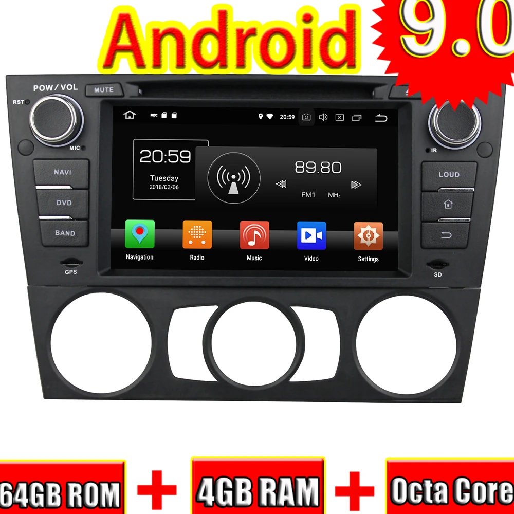 Автомобильный DVD-проигрыватель Topnavi Android 9 0 медиацентр для BMW E90/E91/E92/E93 2005-2011 один din