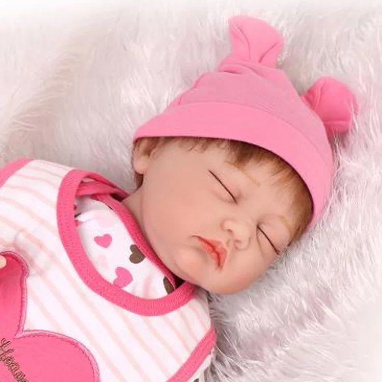 

22 inches high simulation reborn babies dollssoft silicone vinyl Kawaii baby reborn bonecas For Girls birthday gift