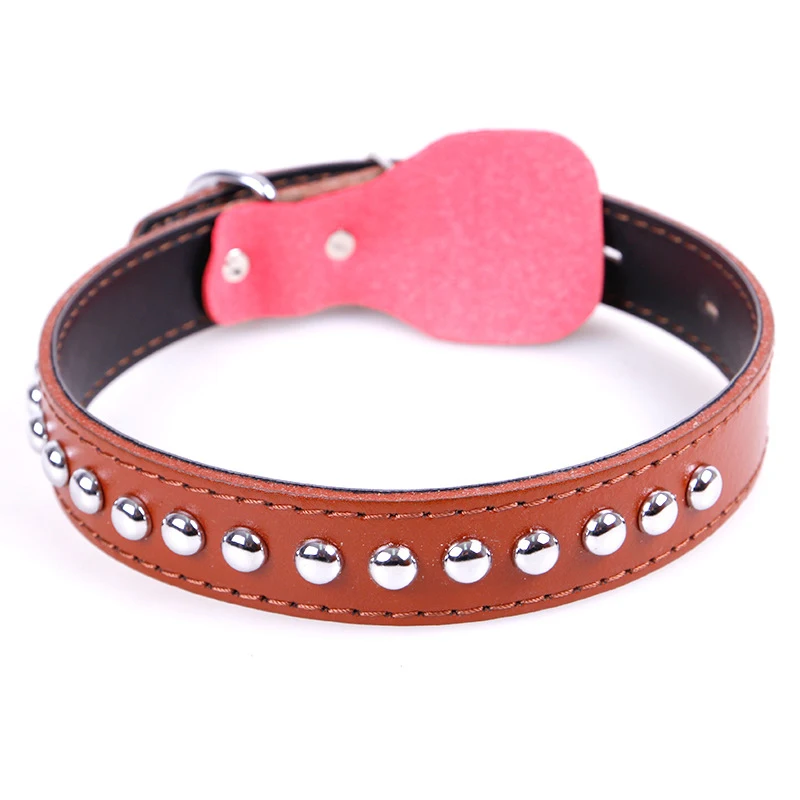 Новые Pet Кожаный Ошейник Punk Стиль Гриб Ногтей Заклепки шипованных Шейный Ремешок