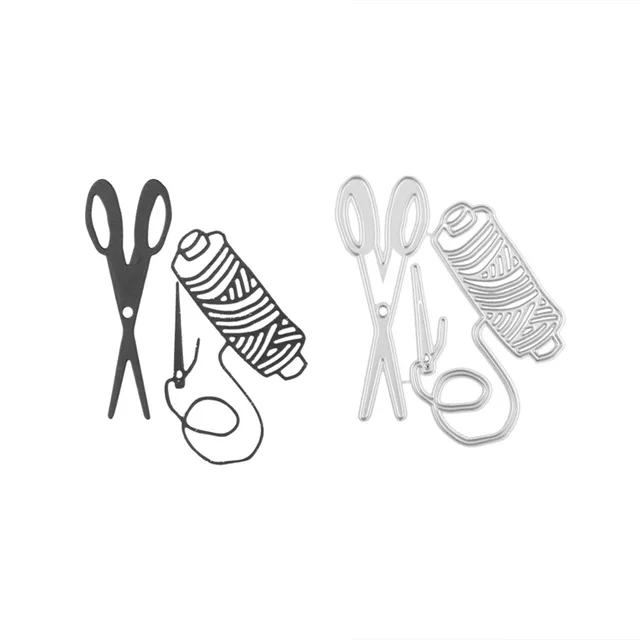 scissors line design embossing