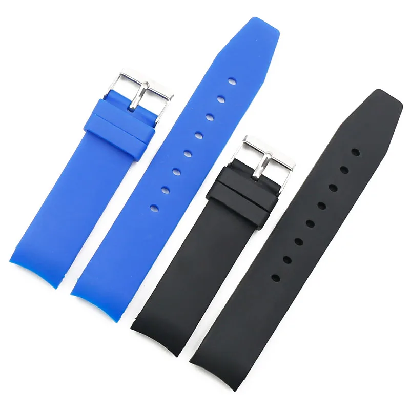 

Silicone strap men's outdoor sports waterproof pin buckle 20mm watch accessories for brand watch strap women band
