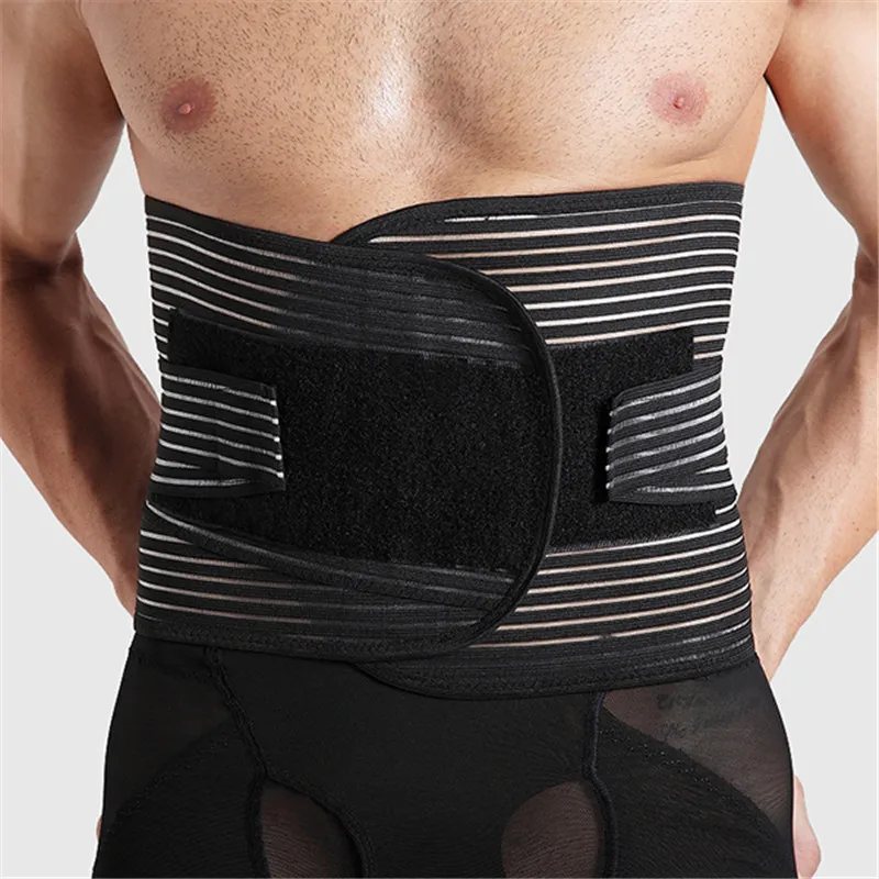 High Quality Men Lumbar Support Brace Back Waist Belt Abdominal Slim
