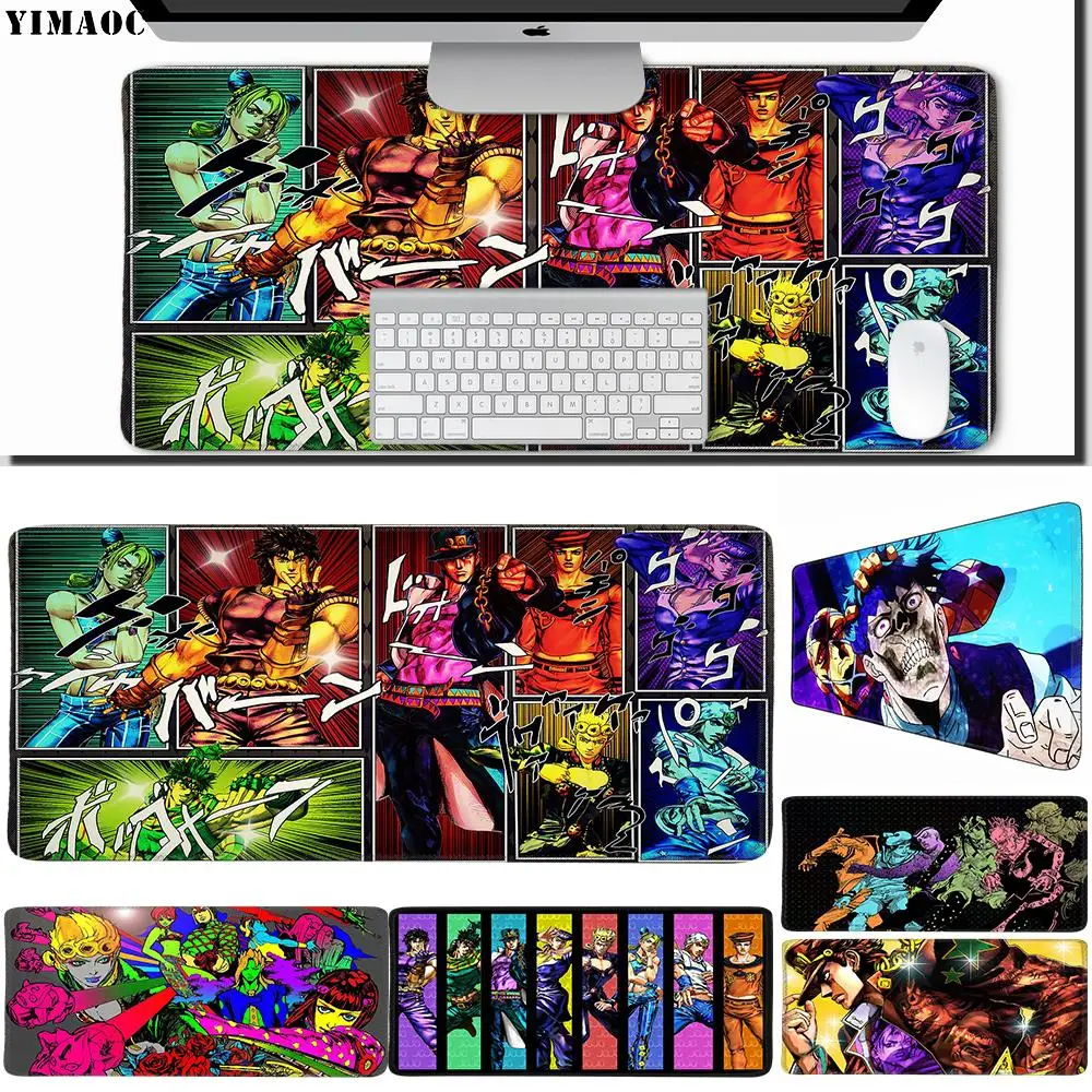 

YIMAOC 30*60 cm Large Mouse Pad Gamer Mousepad Rubber Gaming Desk Mat with Locking Edge Jojo Bizarre Adventure