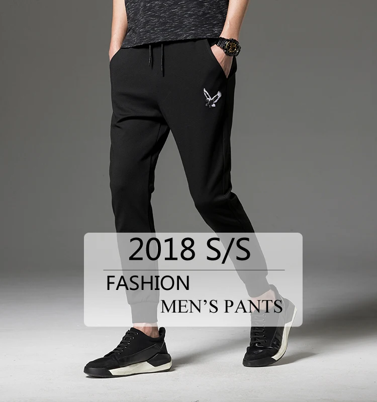 New Arrival Casual Pants Men Ankle-length Spring Autumn Men's Slim Fit Sweatpants Cotton Solid Pants Warm Male Trousers Plus C15