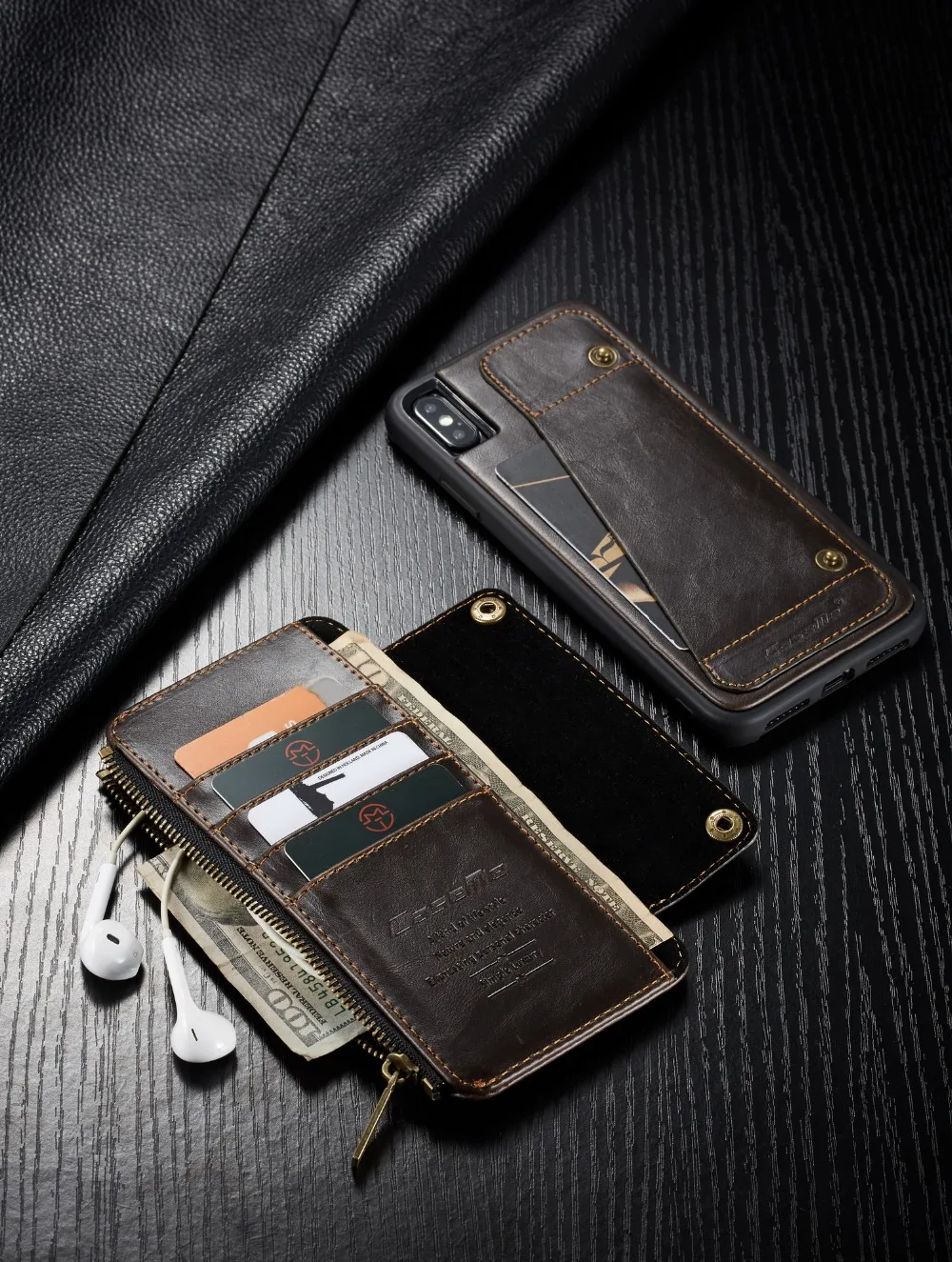 Caseme съемный кожаный чехол для iPhoneX XR XS MAX Ретро Флип Бумажник кожаный чехол Megnetic флип-чехол для iPhone8 7 6s плюс