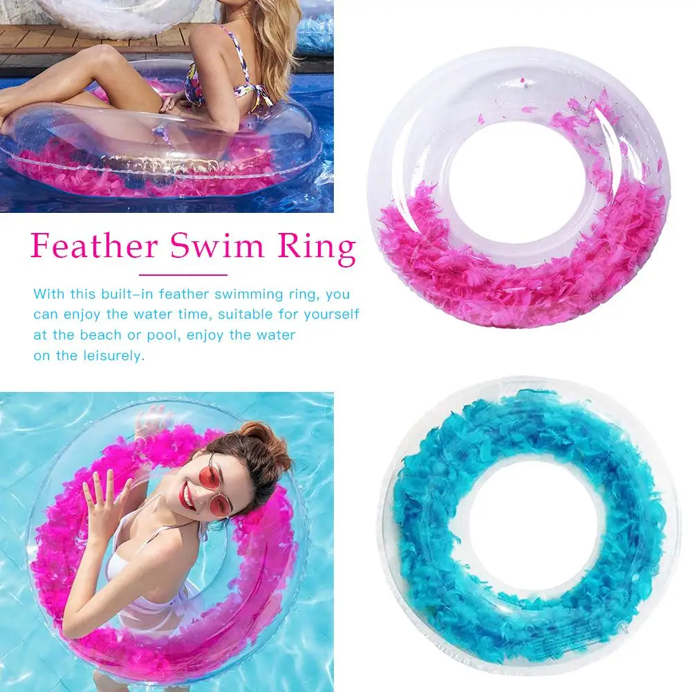 Надувные перьевые круглые плавательные кольца для взрослых детей прозрачные вечерние игрушки для плавания