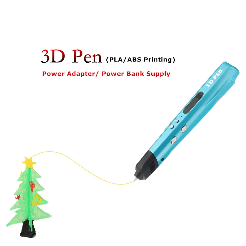 

Birthday Gift Latest Design 3D Pen For Kids Use Power Bank 3 D Panting Pen With Free Filament +Serect Gift Free Shipping
