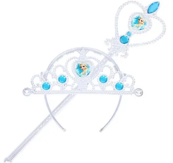 

Plastic Crown multicolor Crystal Crown plating issuing two sets of magic wand