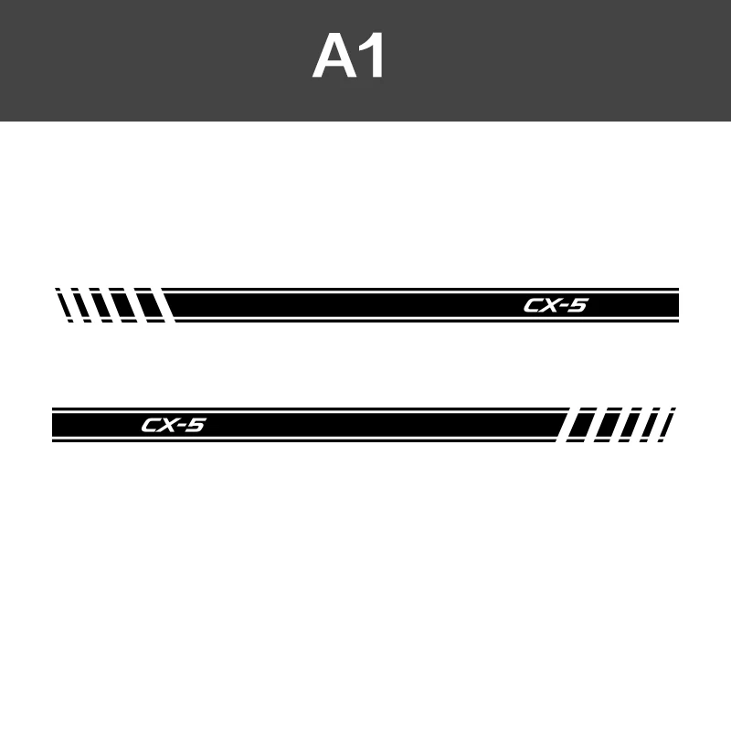 2 шт. CX5 виниловая наклейка на автомобиль боковые полосы стикер на автомобильную юбку Авто Переводные картинки тело графика для Mazda CX-5 - Название цвета: Black