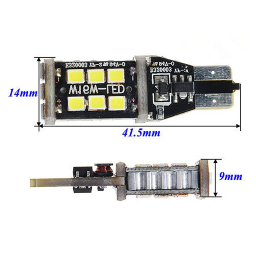 T10 Автомобильные светодиодные лампы без ошибок CANBUS 15 SMD белый W5W боковой