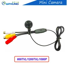 New Super pequeno cor câmera de vídeo 960 P/600/800TVL lente de 3.7mm com Linha de áudio noite IR visão HD Mini CCTV Segurança em casa câmera