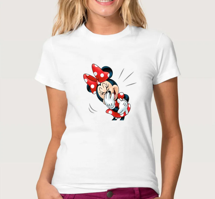 Kawaii/Хлопковая женская футболка с круглым вырезом, с забавным рисунком Микки, Повседневная футболка, женские милые футболки с короткими