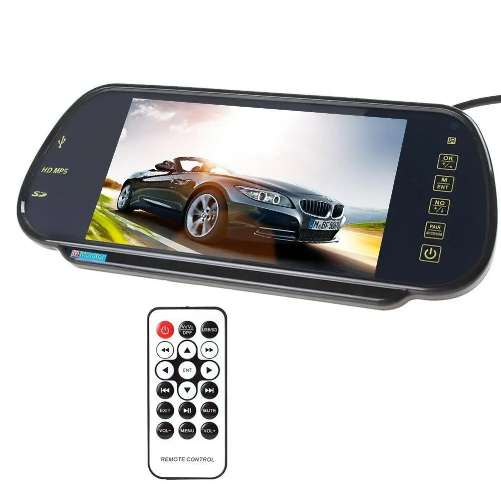 7 Inch 16 9 TFT LCD Widescreen Car Rearview Mirror Monitor with Menu Button Car Monitor