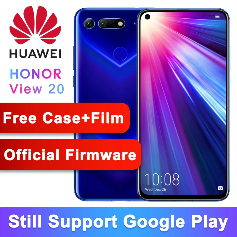 

Original Honor View 20 Smartphone honor V20 6.4" Android 9 6GB RAM 128GB ROM NFC Fast Charge 48MP 3D Camera Mobile Phone
