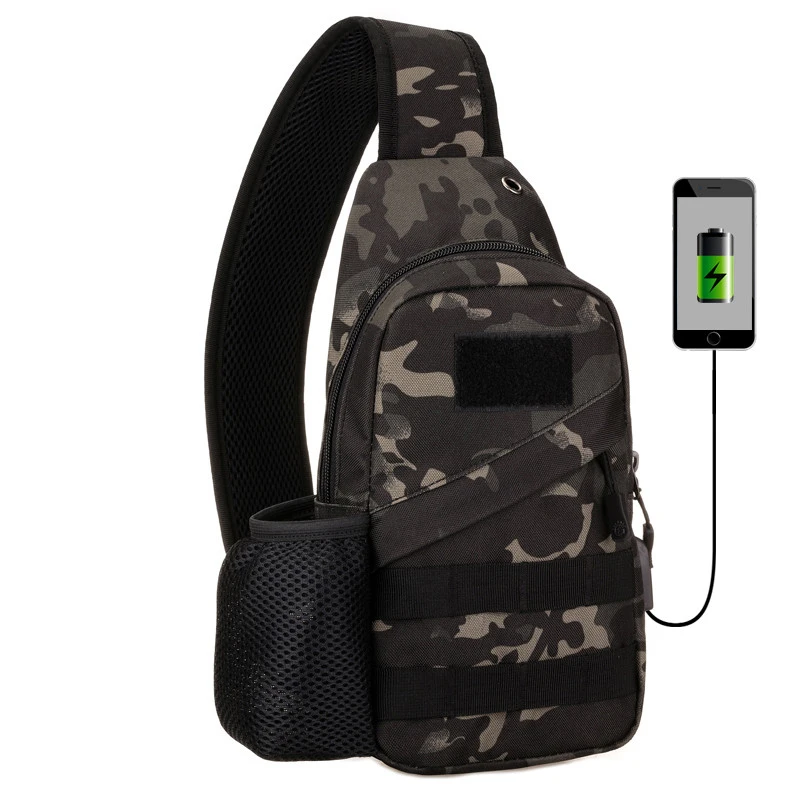 

Protector Plus USB Chest Pack Mini Casual Kettle Chest Bag Men Shoulder Bag Multifunctional Molle Women Messenger Bag D392