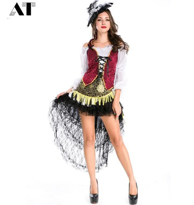 Женские Пиратские костюмы на Хэллоуин для женщин фильм косплей одежда пират