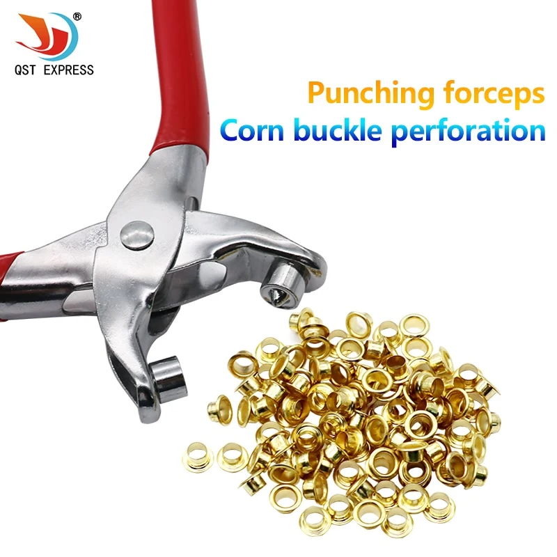 

140mm grommet eyelet pliers shoes eyes clamp 50 eyelets for fabric paper bags