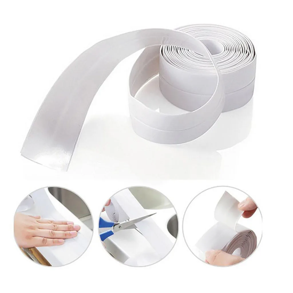 

Waterproof Mold Proof Adhesive Tape Durable Use 1 PVC Material Kitchen Bathroom Wall Sealing Tape Gadgets Tape Kitchen#w