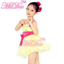 MiDee Веселые сценические платья для танцев танцевальный костюм современные костюмы платья для девочек с цветочным узором