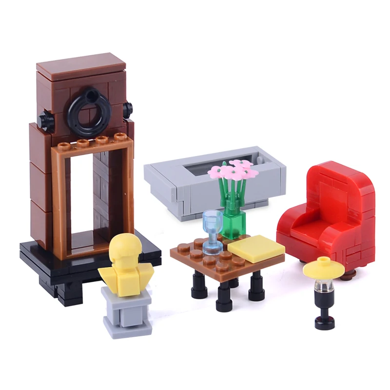 AUSINI الأثاث ألعاب مكعبات البناء للأطفال مصغرة أريكة الجدول كرسي كتلة الطوب نموذج Legoings الخالق الاطفال عبا AUSINI الأثاث ألعاب مكعبات البناء للأطفال مصغرة أريكة الجدول كرسي كتلة الطوب نموذج Legoings الخالق الاطفال عبا