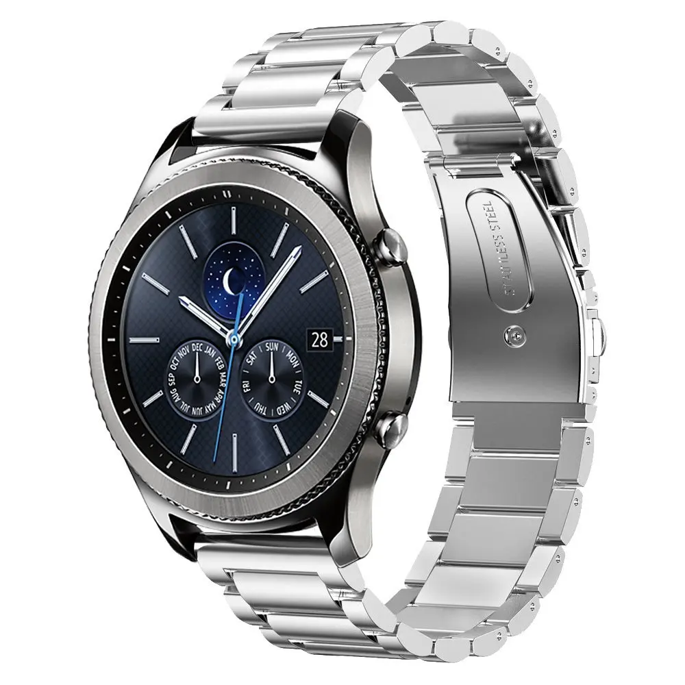 

Ktab Smart Accessories Link Bracelet Watch Band for Samsung Gears S3 22mm Stainless Steel Metal Replacement Smart Watch Band