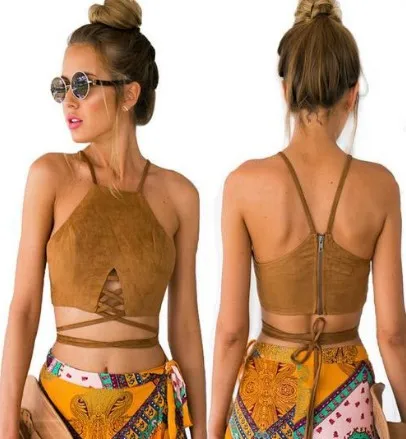 

NEW women cropped Vintage faux leather crop top tank top Sexy Retro summer women's short t-shirts tops Slim cami cropped