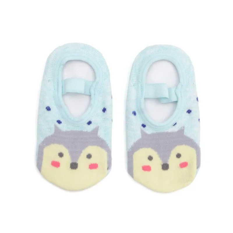 Blue Bear Новые детские носки для малышей с рисунками животных; Нескользящие Детские носки-Тапочки - Цвет: Blue Bear