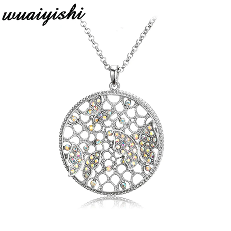 

2019 ladies fashion retro new hot sale gift exquisite hollow round charm charm necklace silver wild jewelry pendant necklace