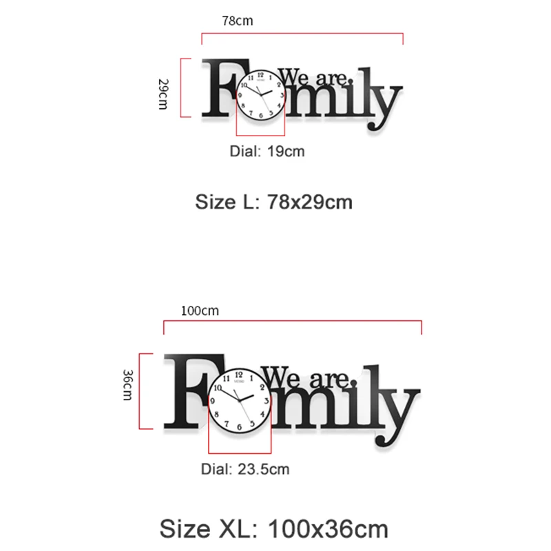 Мы семья креативные настенные часы современный дизайн акриловые большие кварцевые цифровые часы настенные часы домашний Декор большие бесшумные настенные часы