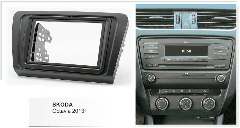 Facia для Skoda Octavia 2013+ Радио DVD стерео CD панель тире комплект отделка фасции лицевая пластина рамка