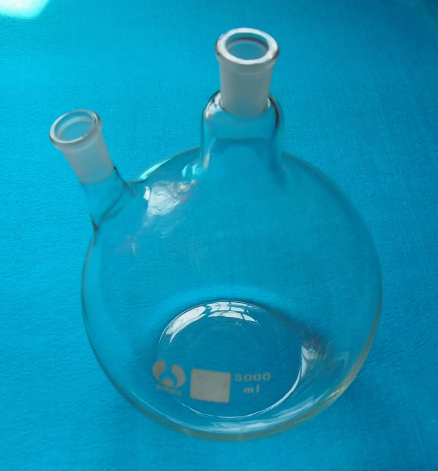 

5000ml,24/40,2-neck,Flat Bottom,Glass Flask,5L,Twins Necks,Lab Chemistry Vessel